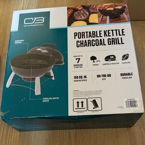 Portable Kettle Charcoal Grill - Black